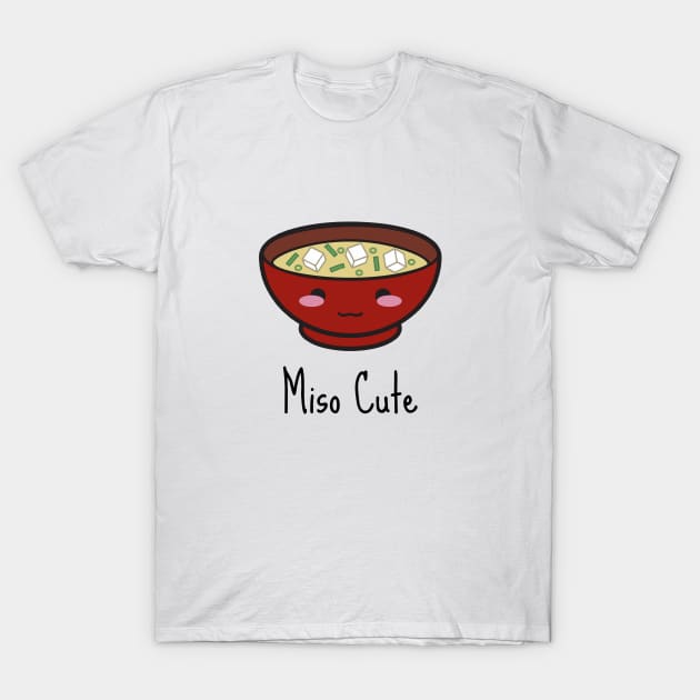 miso cute black T-Shirt by Typography Dose